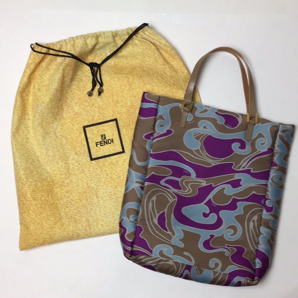 FENDI Swirl Satin Tote EUC